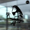 raamsticker roodborstje bird Robin zwart silhouet copyright ®raamstickerwinkel