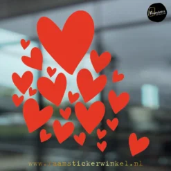 Raamsticker etalage hartjes kopie