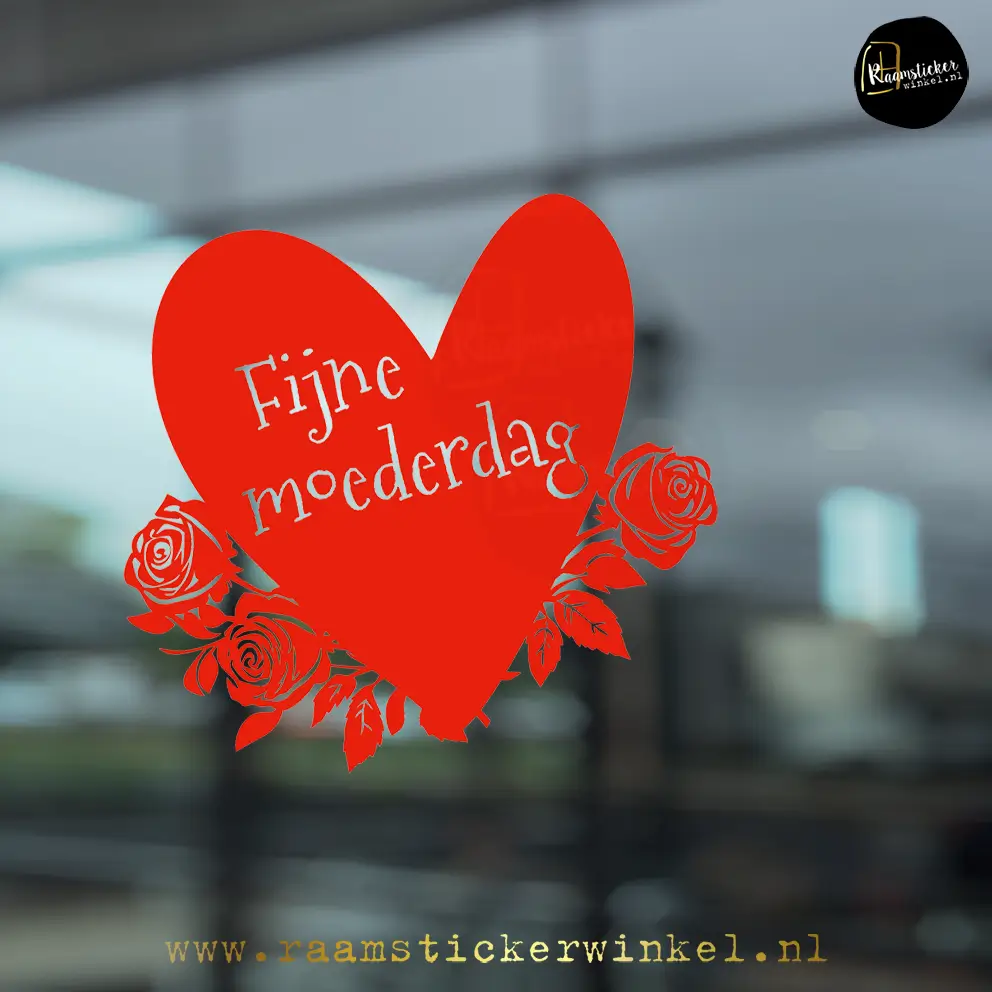 Hart moederdag rozen rood