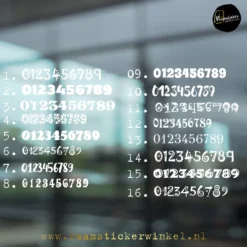 Raamsticker cijfers