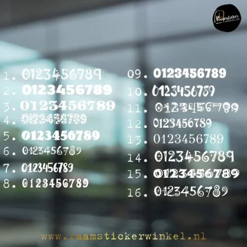 Raamsticker cijfers