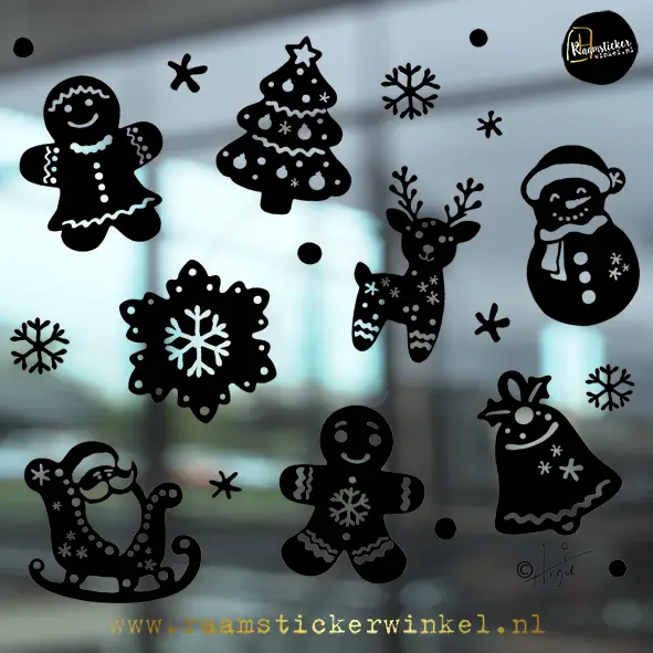 Raamsticker kerst christmas cookies kerst koekjes