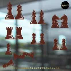 Raamsticker Schaakspel bruin