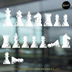 Raamsticker Schaakspel wit