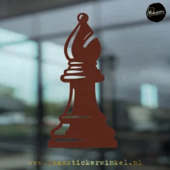 Raamsticker schaakstuk Loper bruin