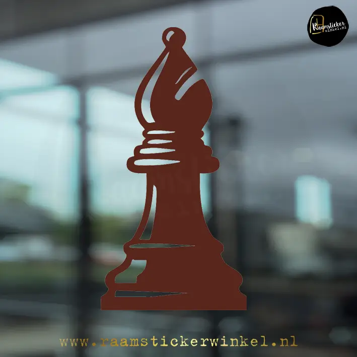 Raamsticker schaakstuk Loper bruin