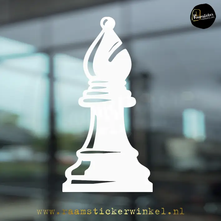 Raamsticker schaakstuk Loper wit