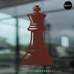 Raamsticker schaakstuk koning bruin
