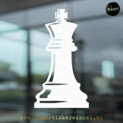 Raamsticker schaakstuk koning wit
