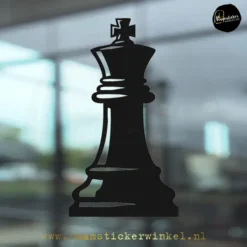 Raamsticker schaakstuk koning zwart