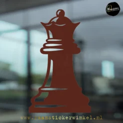 Raamsticker schaakstuk koningin dame bruin