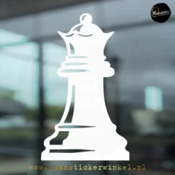 Raamsticker schaakstuk dame koningin wit