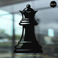 Raamsticker schaakstuk Dame koningin zwart