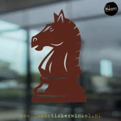 Raamsticker schaakstuk paard bruin