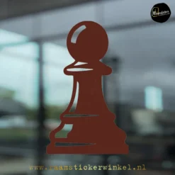 Raamsticker schaakstuk pion bruin