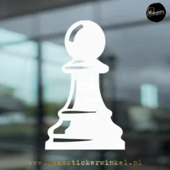 Raamsticker schaakstuk pion wit
