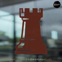 Raamsticker schaakstuk toren bruin