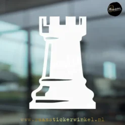 Raamsticker schaakstuk toren wit