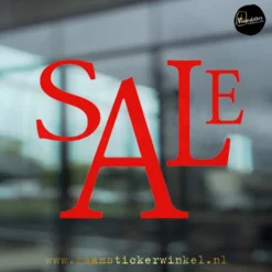 Raamsticker Dansende SALE rood